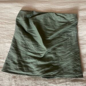 Quince Linen Strapless Top in Olive